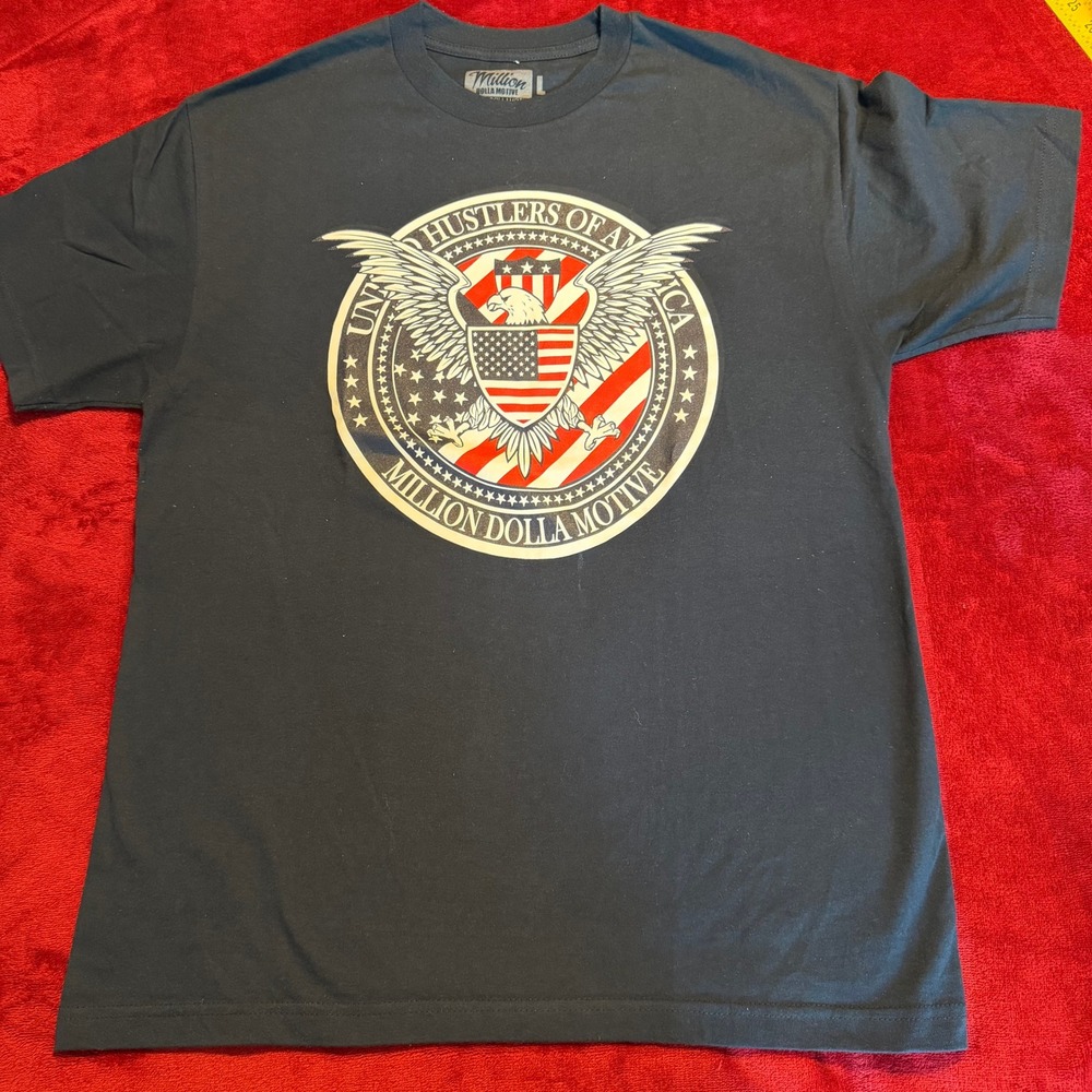 Million Dolla Motive T-Shirt Mens Large Black United Hustlers of America Eagle